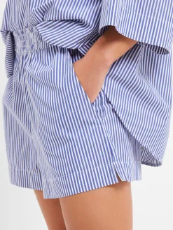 Rhodes Poplin Stripe Pull-On Shorts