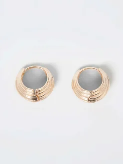 Ridged Huggie Hoop Earrings