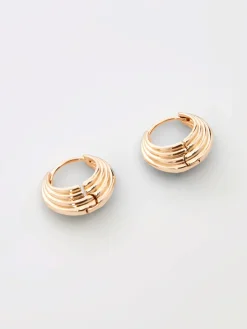 Ridged Huggie Hoop Earrings