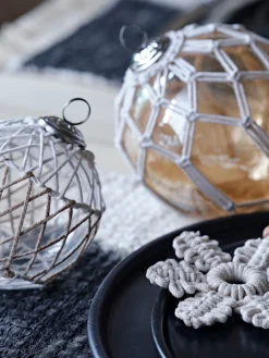 Roped Golden Orb Bauble Ornament