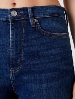 Stretch Denim Cigarette Fit Full Length Jeans 34 Inch
