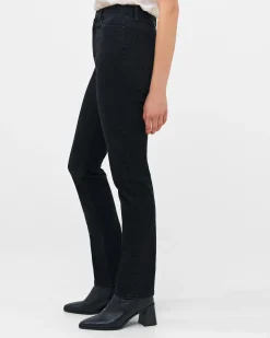 Stretch Denim Cigarette Fit High Waisted Jeans 34 Inch