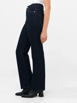 Stretch Denim Wide Flare Full Length Jeans 34 Inch