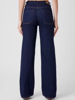 Stretch Denim Wide Flare Full Length Jeans 34 Inch