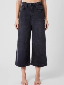 Stretch Denim Wide Leg Culottes 25 Inch