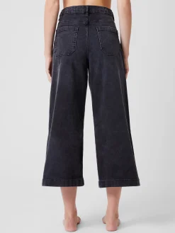 Stretch Denim Wide Leg Culottes 25 Inch