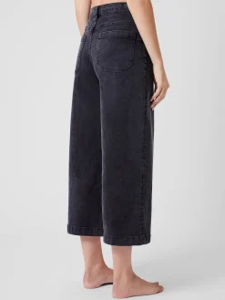 Stretch Denim Wide Leg Culottes 25 Inch