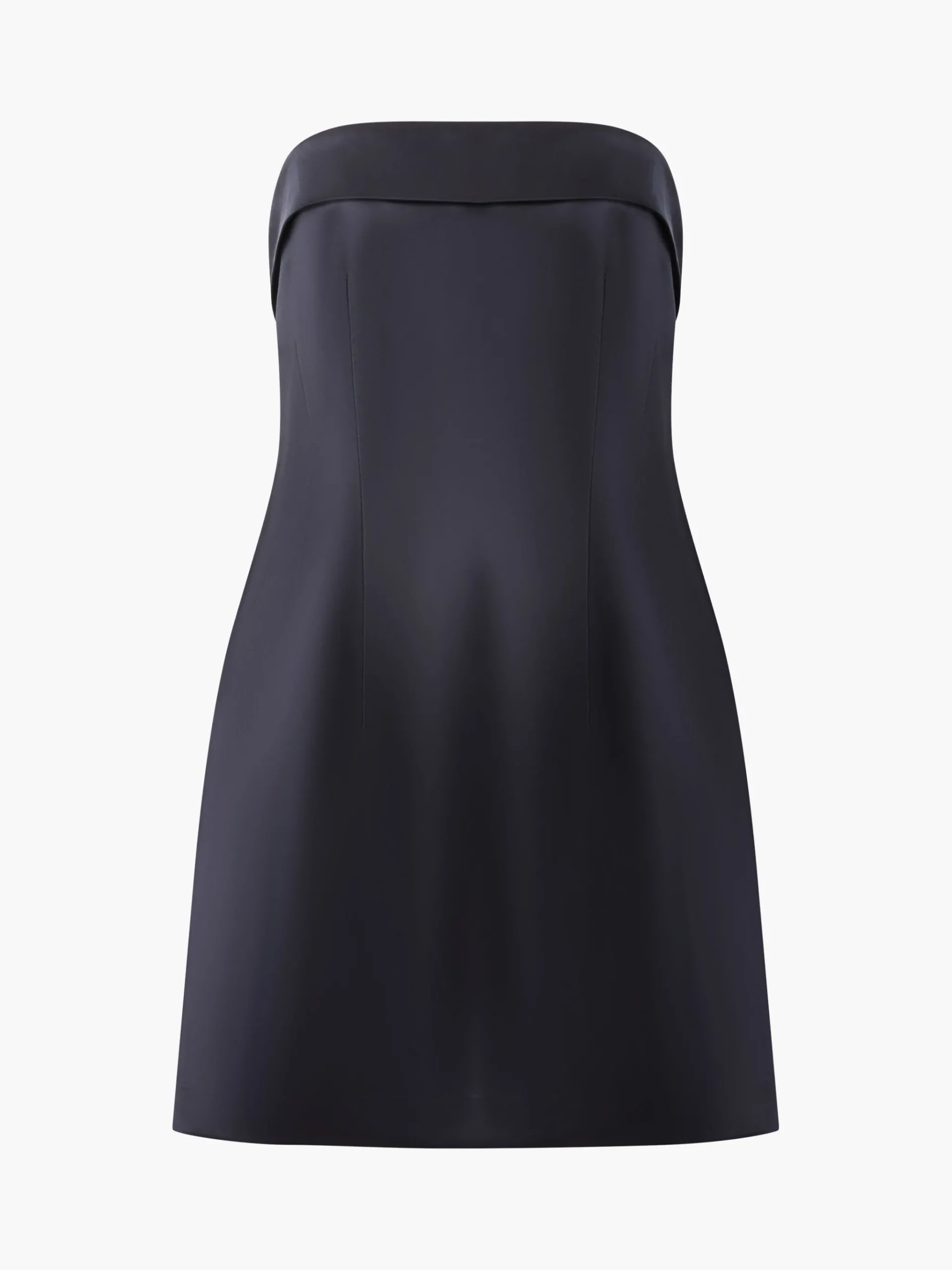 Structured Satin Bandeau Mini Dress