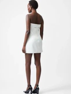 Structured Satin Bandeau Mini Dress