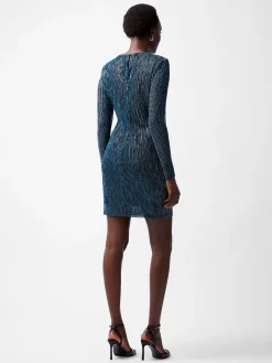 Tamy Lurex Long Sleeve Fitted Mini Dress