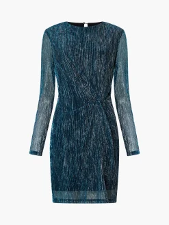 Tamy Lurex Long Sleeve Fitted Mini Dress