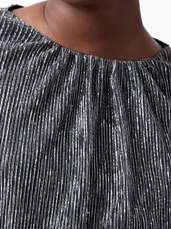 Tamy Lurex Plisse Long Sleeve Top