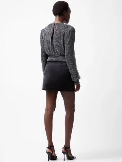 Tamy Lurex Plisse Long Sleeve Top