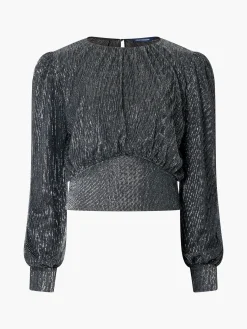 Tamy Lurex Plisse Long Sleeve Top