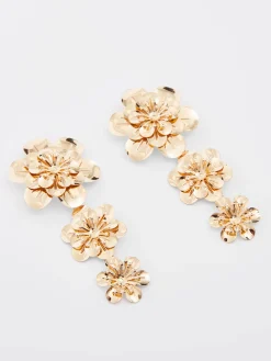 Triple Flower Drop Earrings