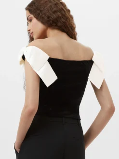 Velvet Carey Satin Bow Top