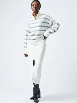 Vhari Recycled Stripe Half Zip Jumper