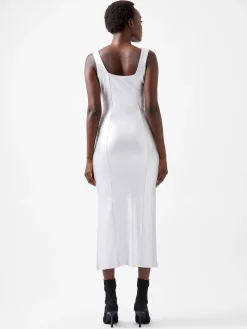 Vista Ribbed Foil Coated Midi Dress