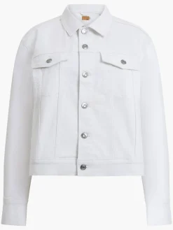 White Denim Stretch Trucker Jacket