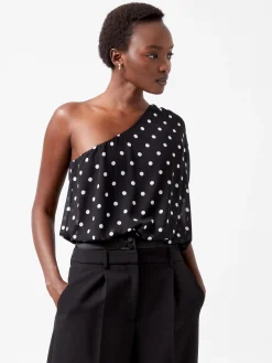 Xia Ponte Chiffon One Shoulder Bodysuit