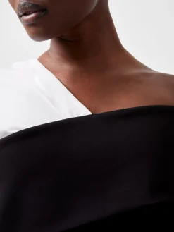 Xia Ponte Poplin Mix Long Sleeve Top
