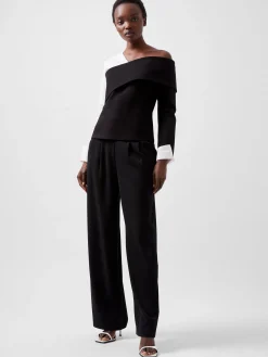 Xia Ponte Poplin Mix Long Sleeve Top