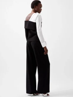 Xia Ponte Poplin Mix Long Sleeve Top