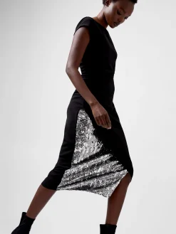 Zanna Jersey Sequin Mix Midi Dress
