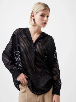 Zebra Devore Popover Shirt